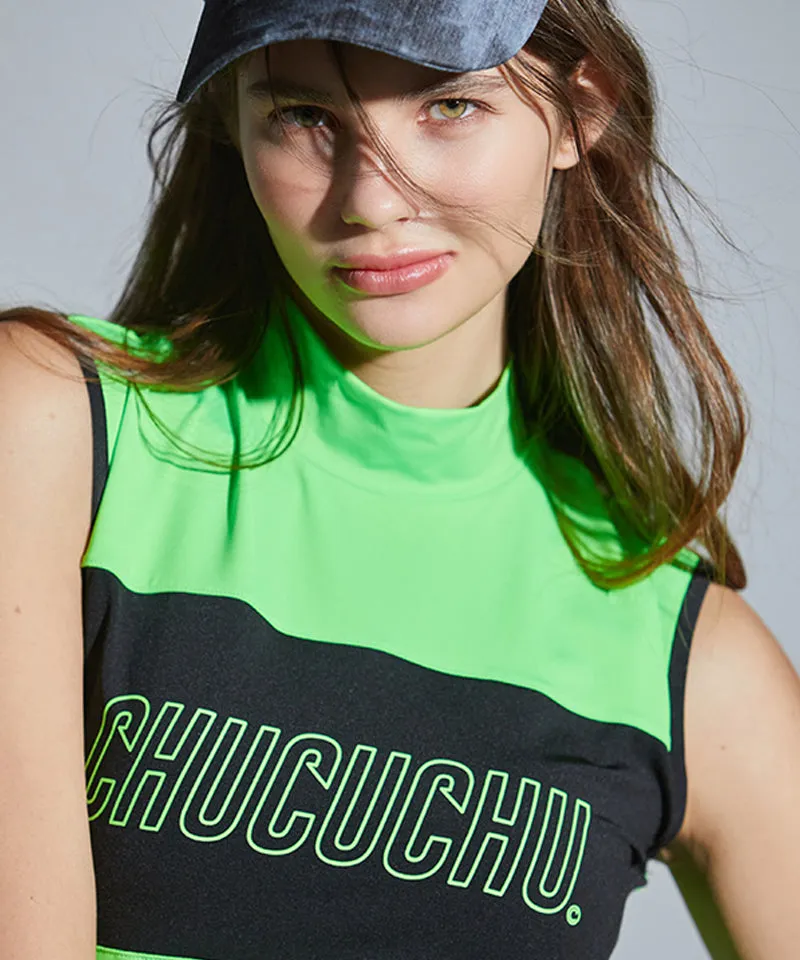CHUCUCHU Logo Half Neck Sleeveless - Green