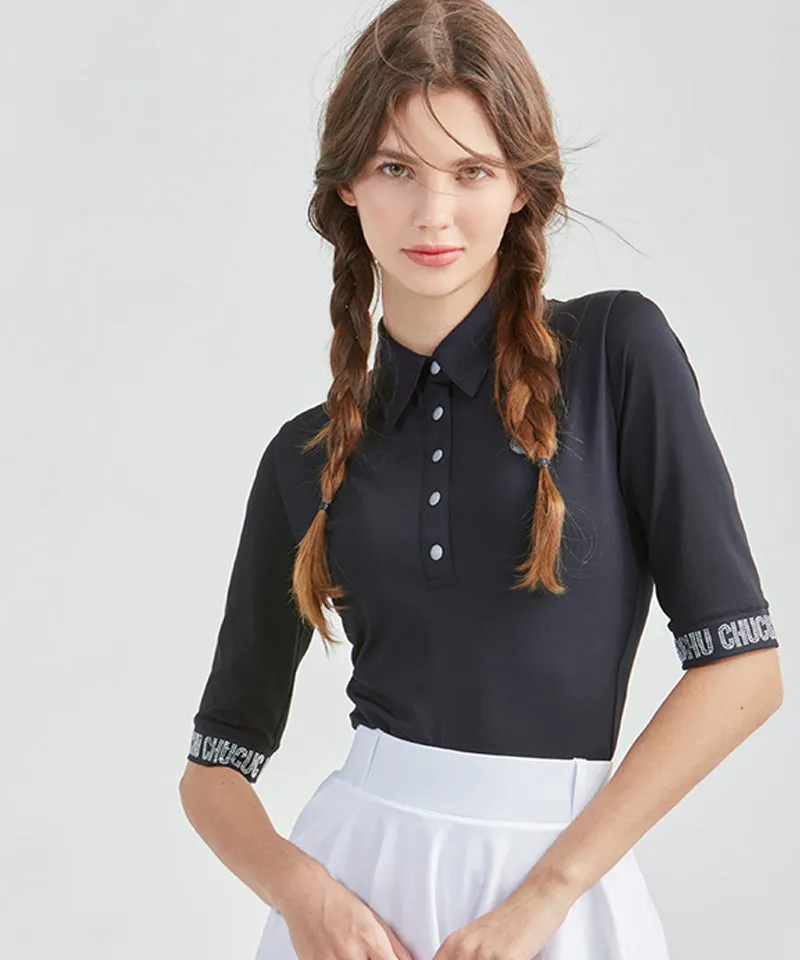 CHUCUCHU Logo Hotpiece Polo T-Shirt - Black