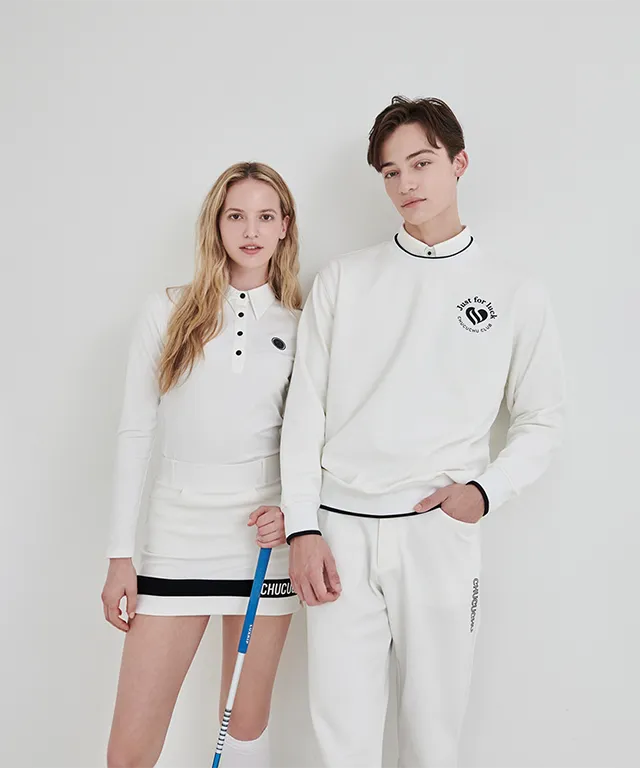 CHUCUCHU Men's Heart Point Crew Neck