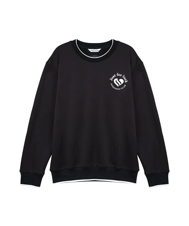 CHUCUCHU Men's Heart Point Crew Neck
