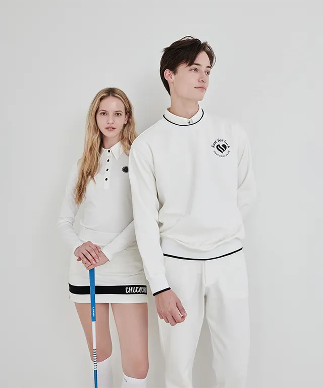 CHUCUCHU Men's Heart Point Crew Neck