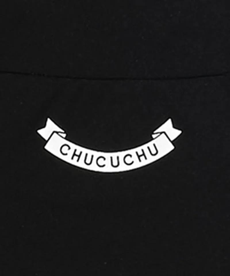 CHUCUCHU Side Point Half Neck T-Shirt - Black