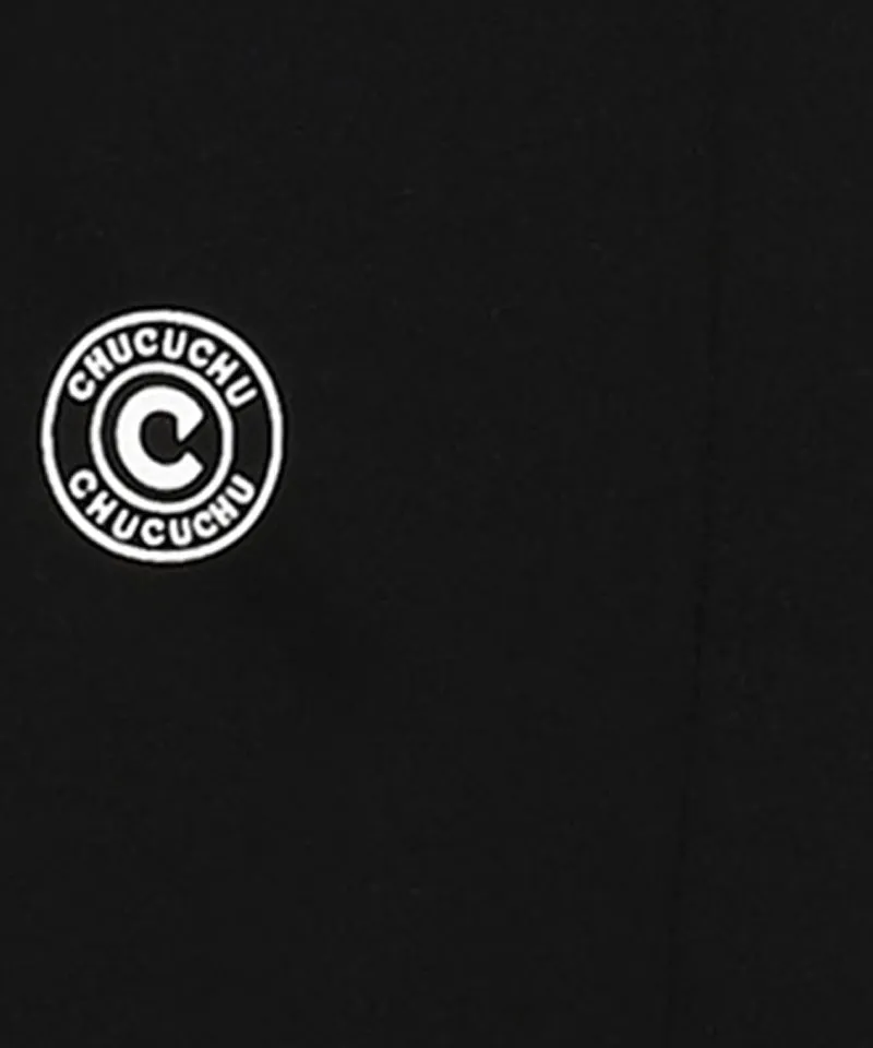 CHUCUCHU Side Point Half Neck T-Shirt - Black