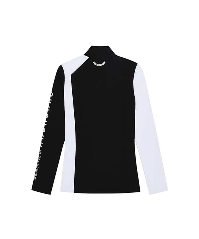 CHUCUCHU Side Point Half Neck T-Shirt - Black