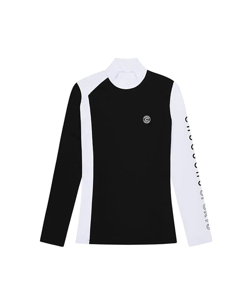 CHUCUCHU Side Point Half Neck T-Shirt - Black