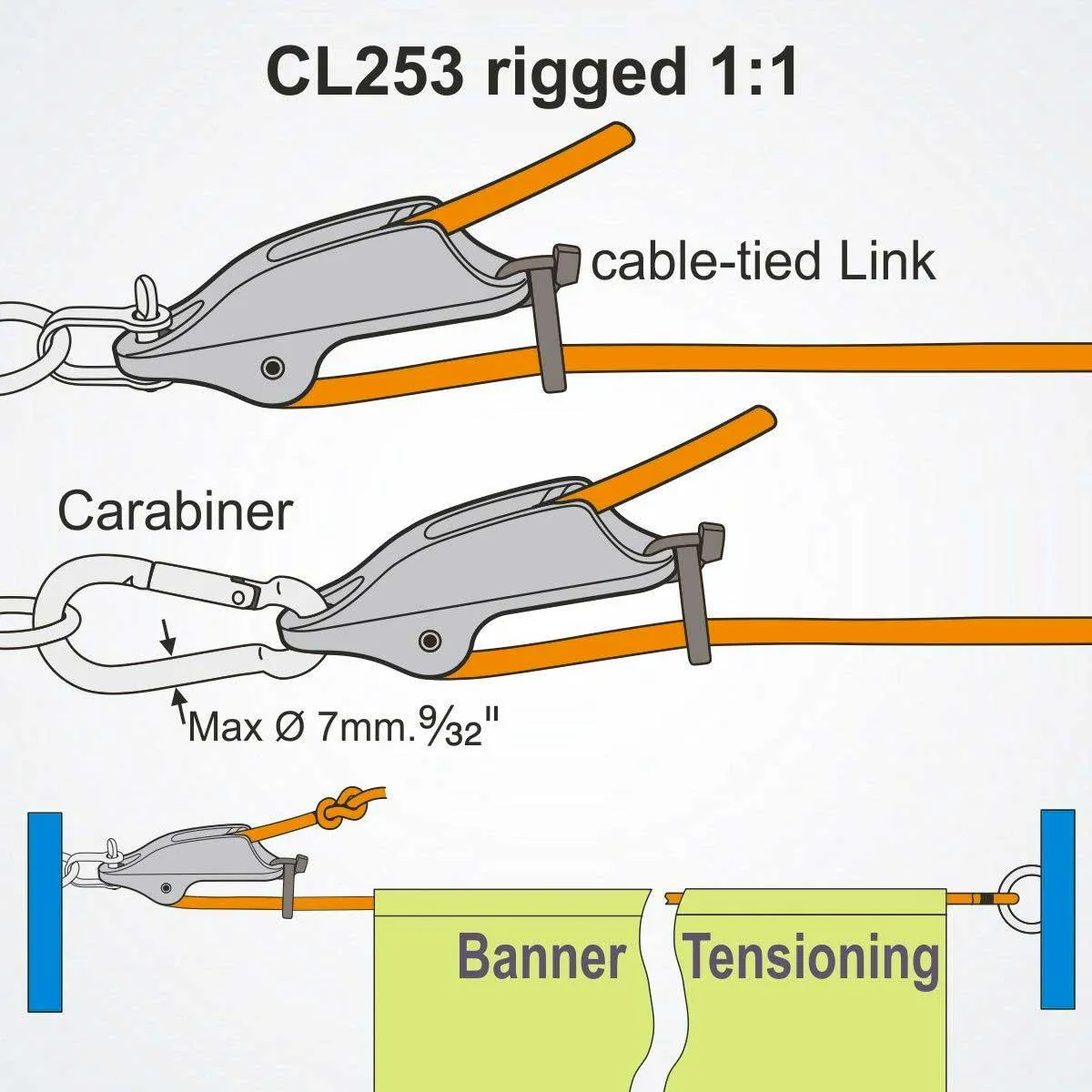 Clamcleat Trapeze and Vang Metal Cleat - CL253/R
