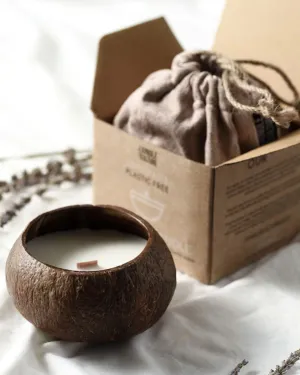 Coconut Shell Candle in a Gift Bag