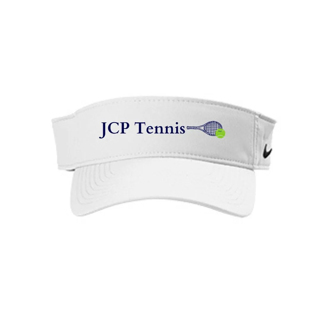 Custom "JCP TENNIS" White Visor