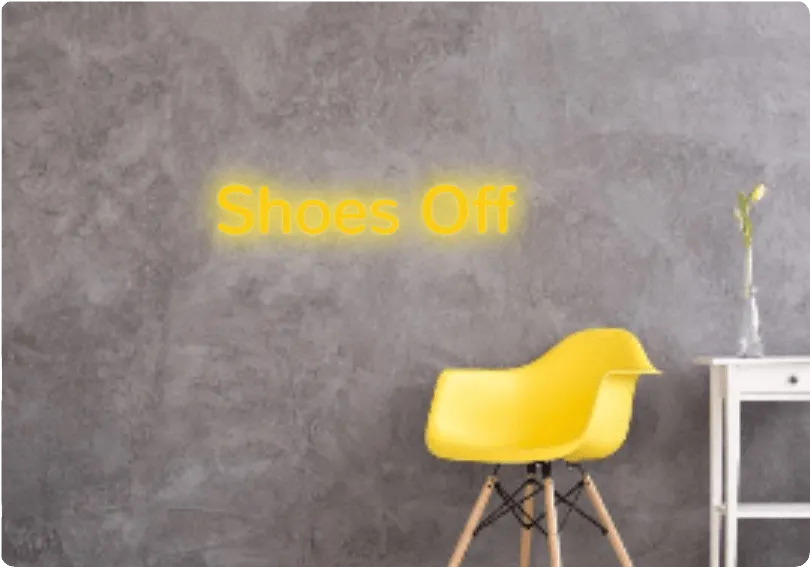 Custom text: Shoes Off