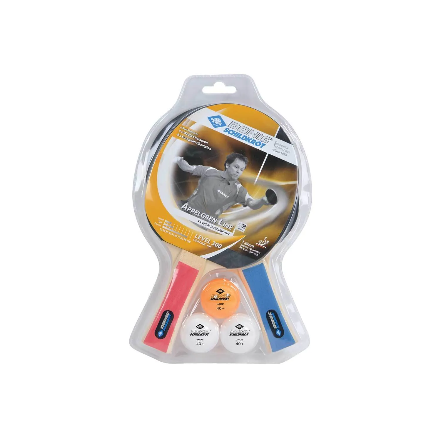 Donic-Schildkröt Appelgren 300 Table Tennis Bat and Balls Set