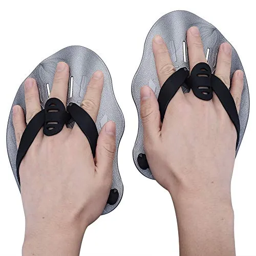 Dprofy Swim Training Paddles Hand - Swim Paddles Hand with Adjustable Straps, Swimming Hand Paddles for Women, Men and Children, Professional Swimming Accessories(1 Pair)