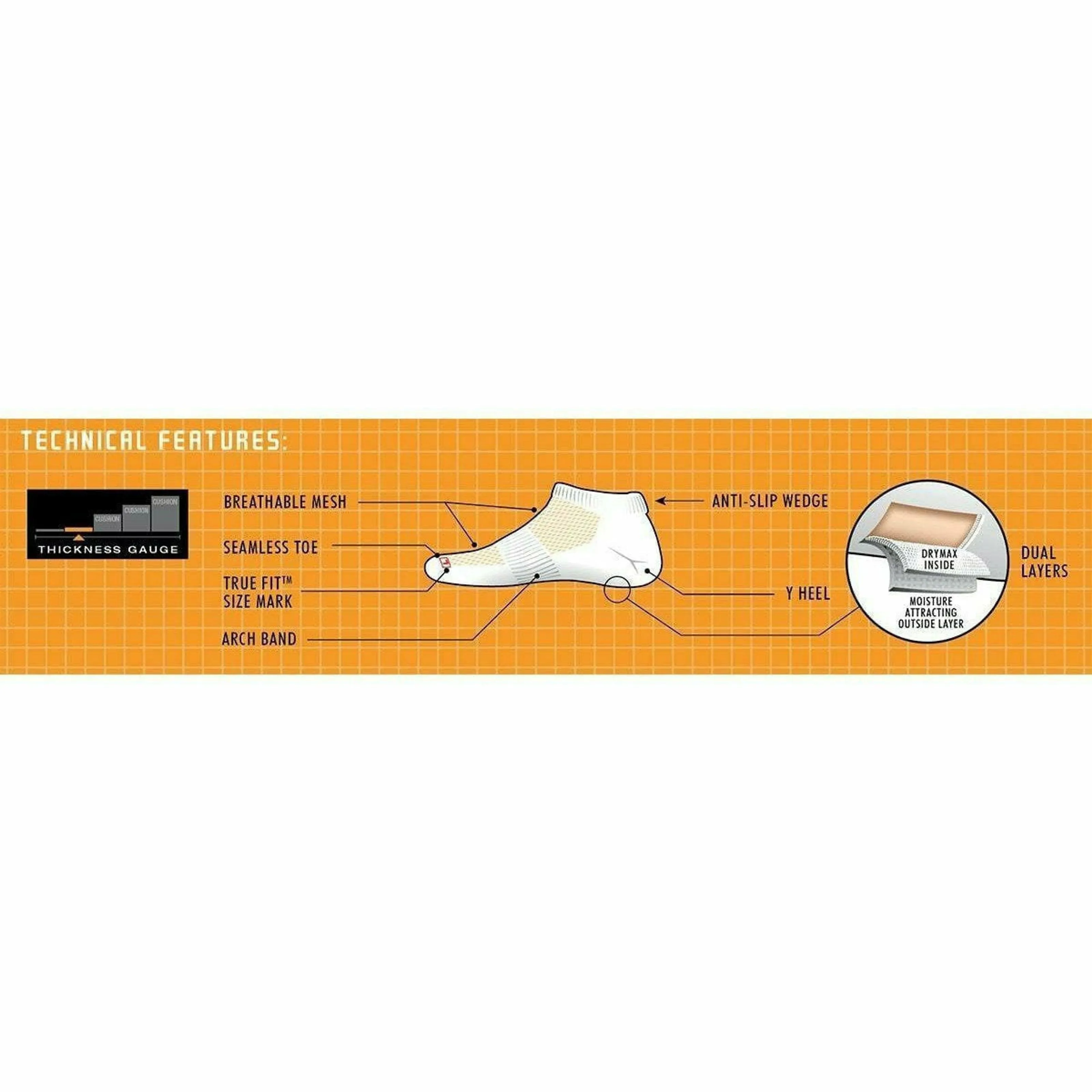 Drymax Thin Running No Show Tab Socks