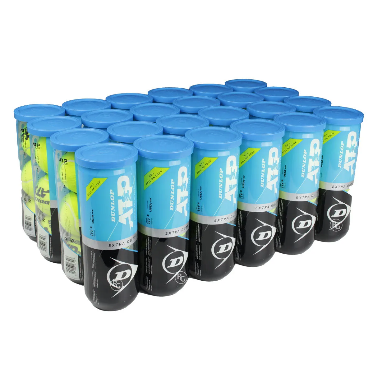 Dunlop ATP Extra Duty RacquetGuys Logo Tennis Balls - 24 Can Case