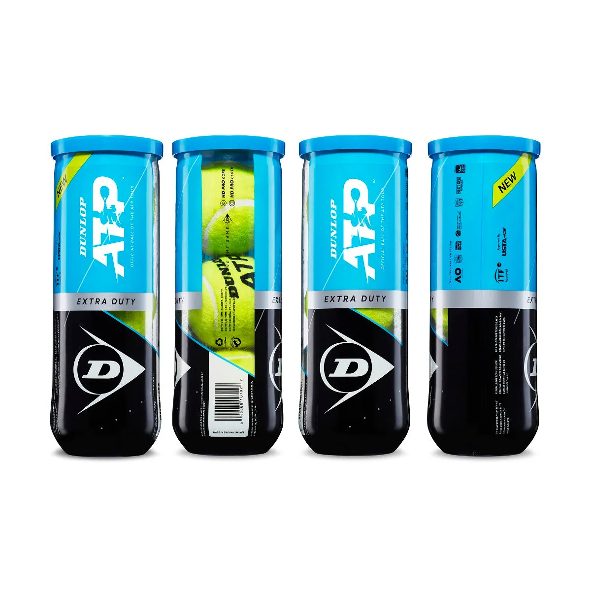 Dunlop ATP Extra Duty RacquetGuys Logo Tennis Balls - 24 Can Case