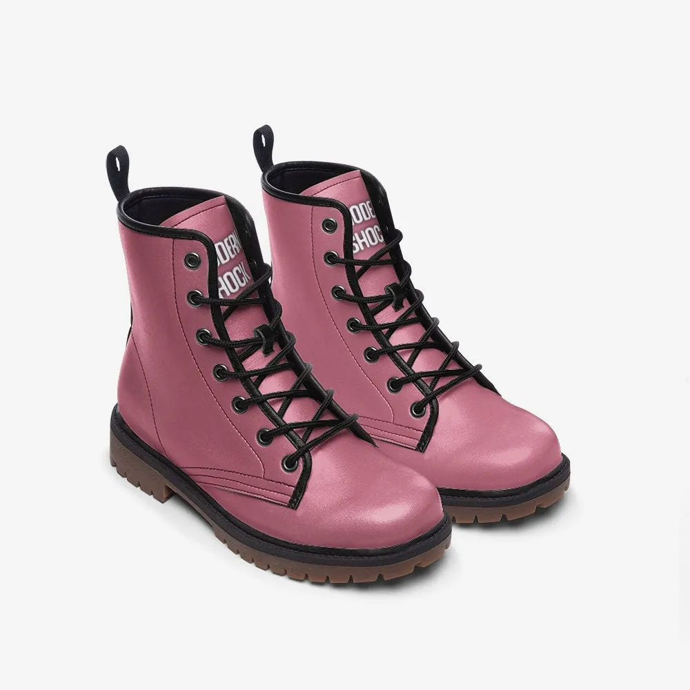Dusty Pink Vegan Leather Unisex Boots