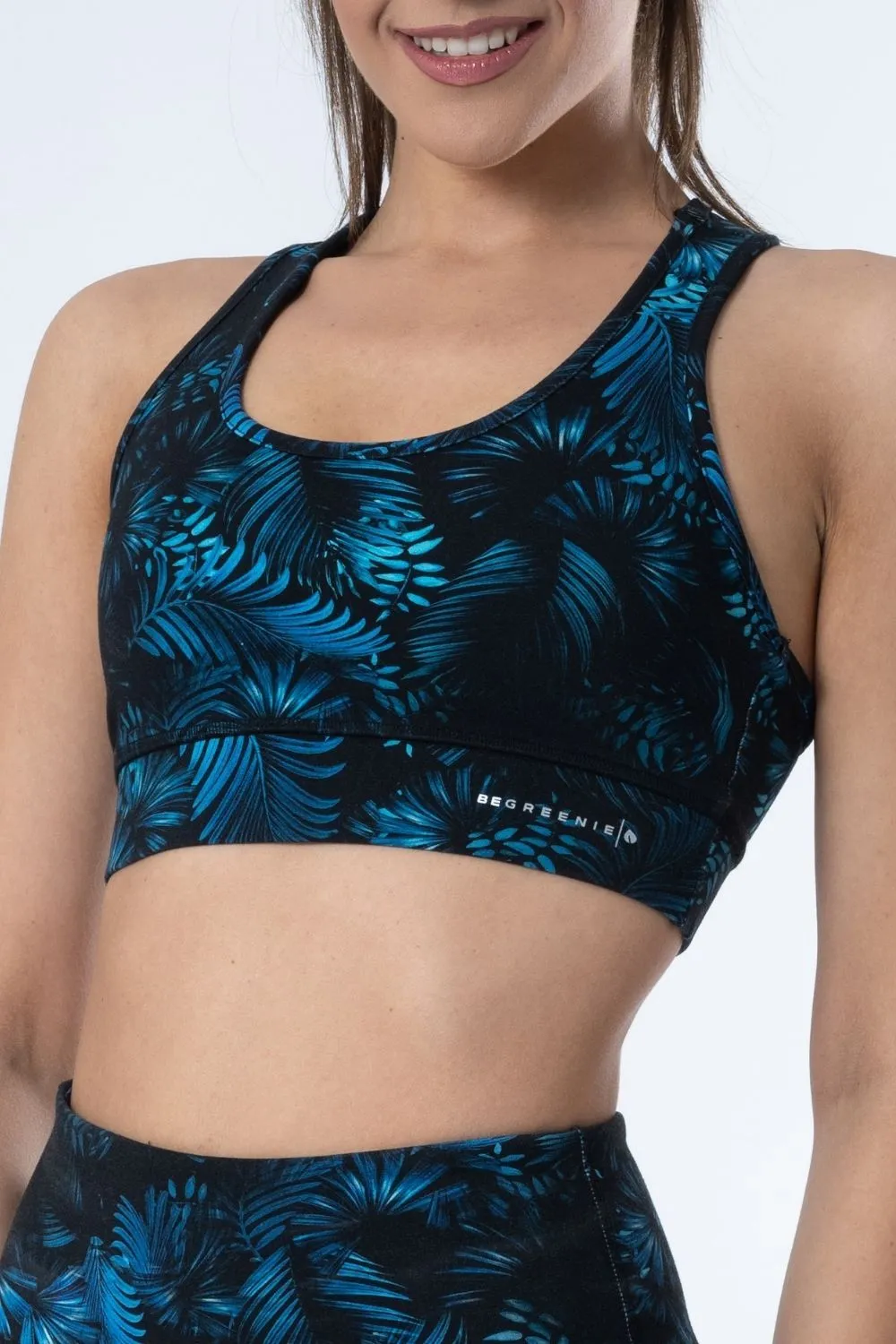 Eco-Luxe Leaf Print Sports Bra