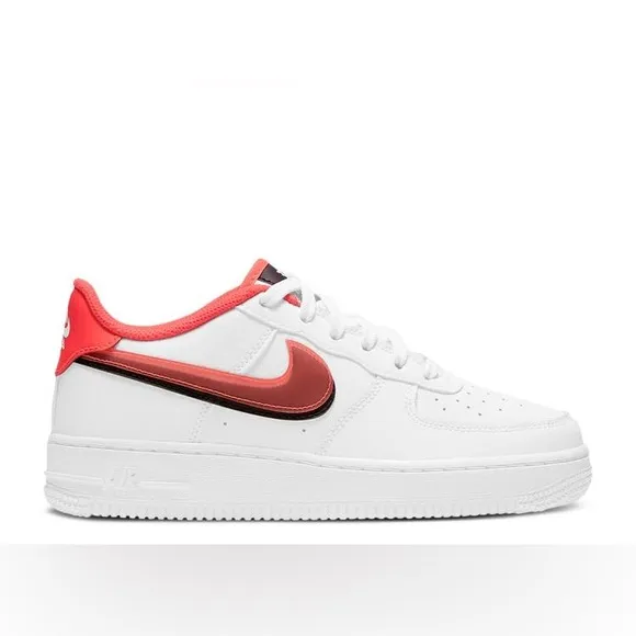 EUC Youth’s Size 5.5 Nike Air Force 1 LV8 GS Double Swoosh Shoes Bright Crimson