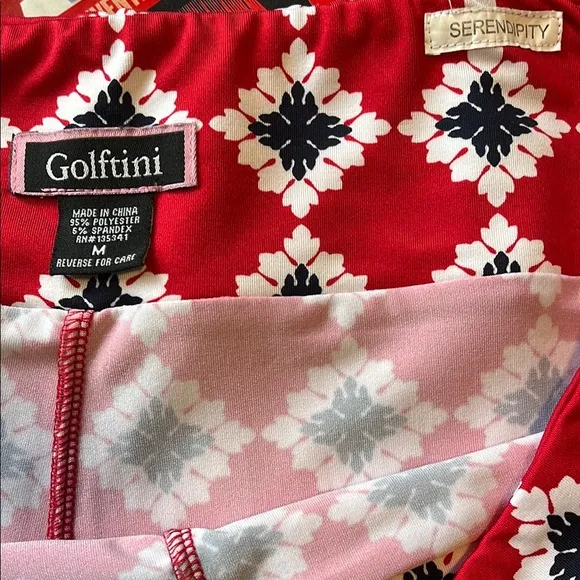 Excellent Condition Golftini Serendipity Red Patterned Golf Skort Size Medium