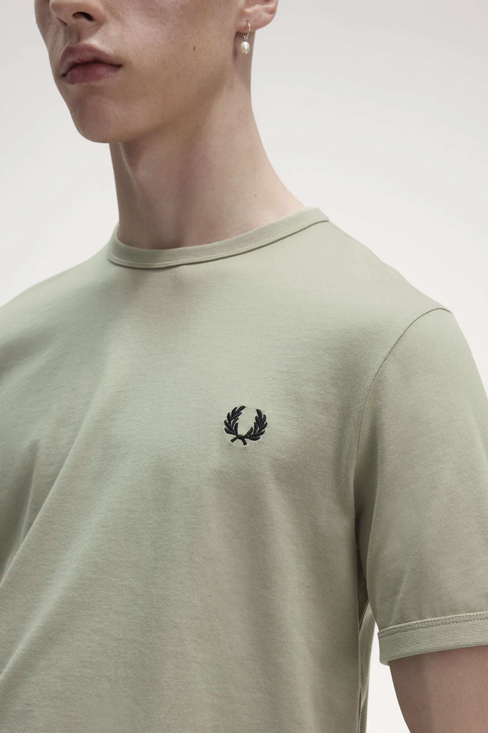 Fred Perry M3519 Ringer T-Shirt Seagrass Green
