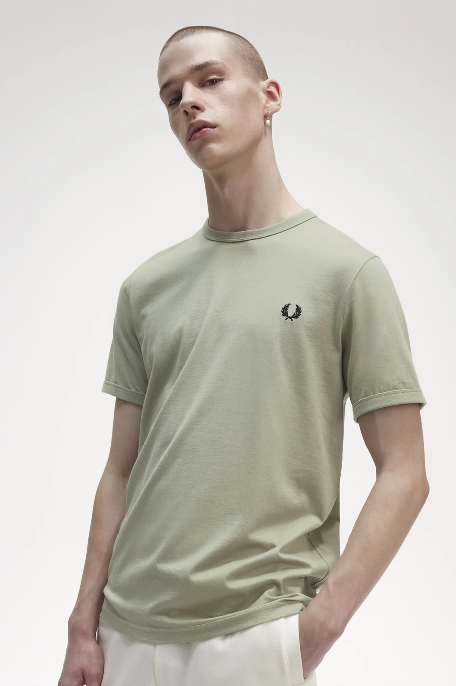 Fred Perry M3519 Ringer T-Shirt Seagrass Green
