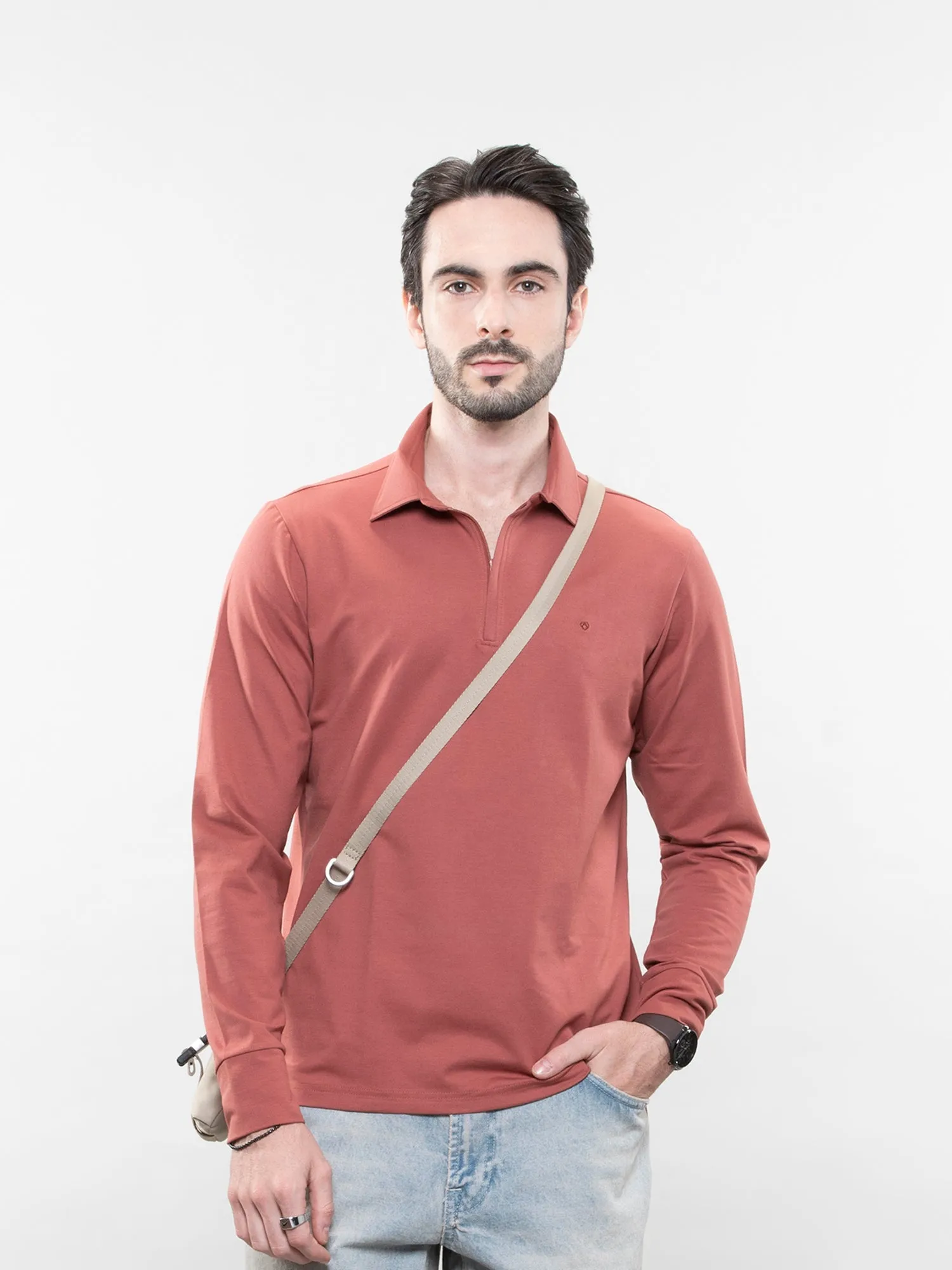 Full-sleeve performance polo