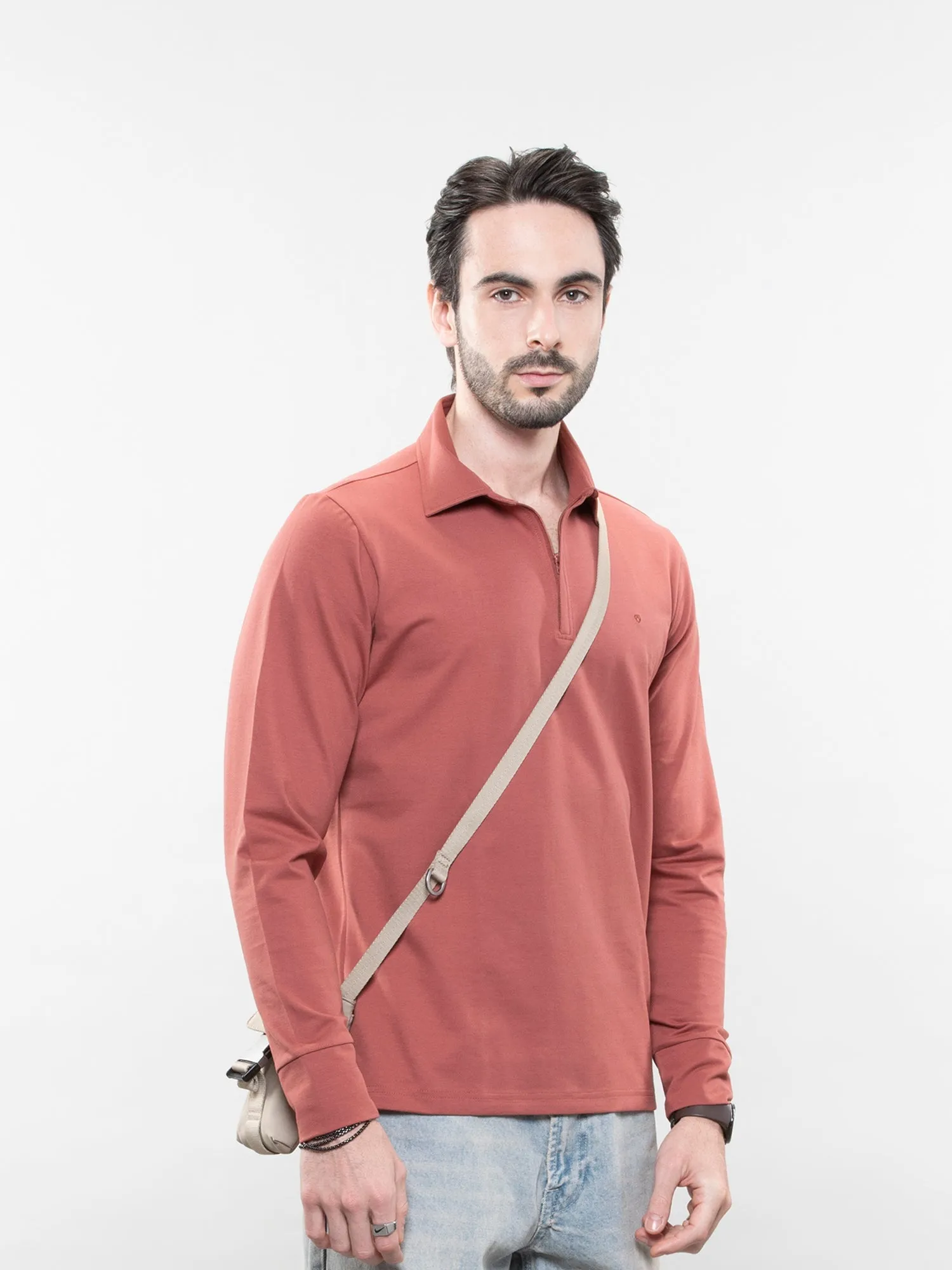 Full-sleeve performance polo