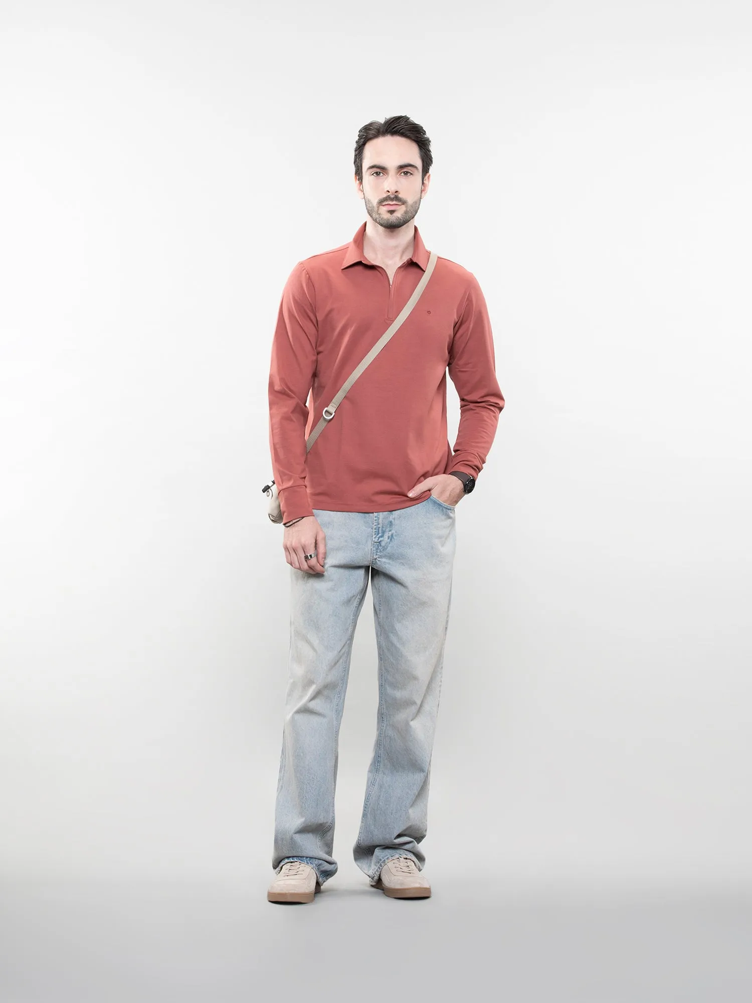 Full-sleeve performance polo