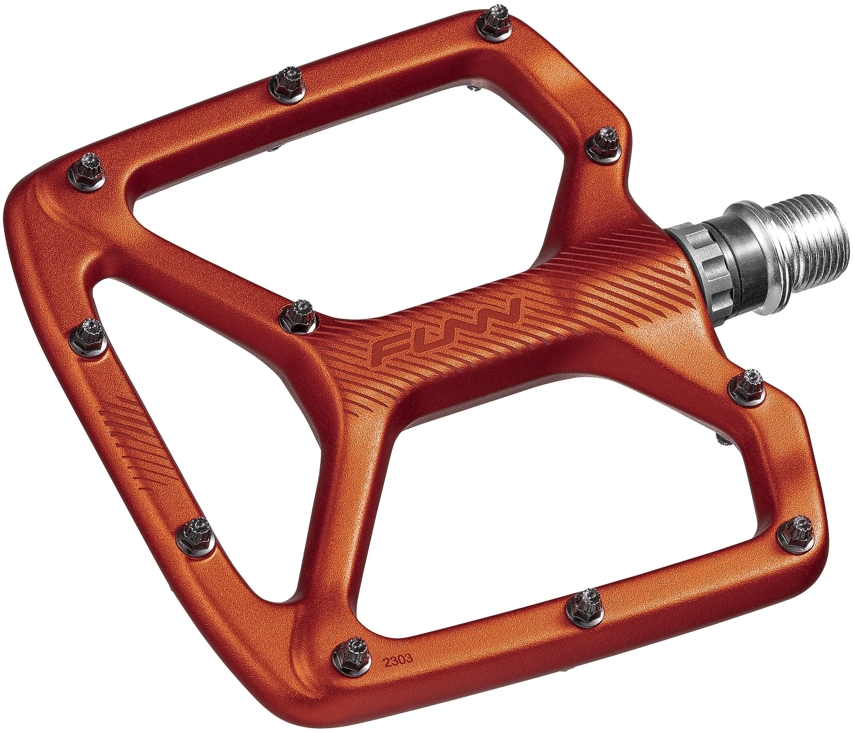 Funn Python 2 Alloy Flat Pedals Long Pins - Orange