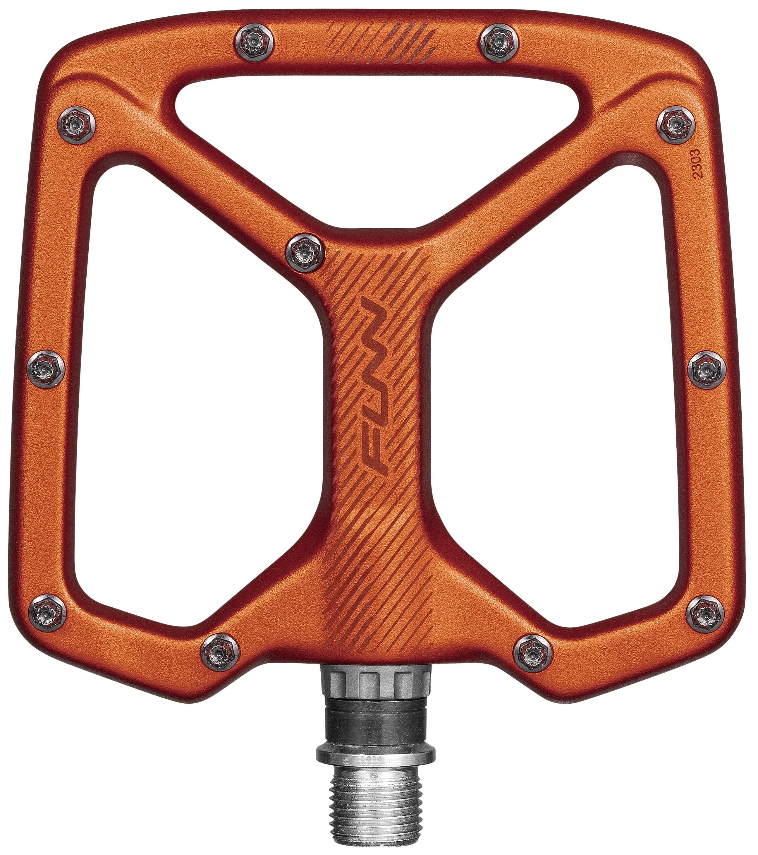 Funn Python 2 Alloy Flat Pedals Long Pins - Orange
