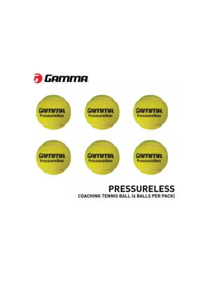 GAMMA Pressureless Coaching Tennis Balls (6 ball per pack)
