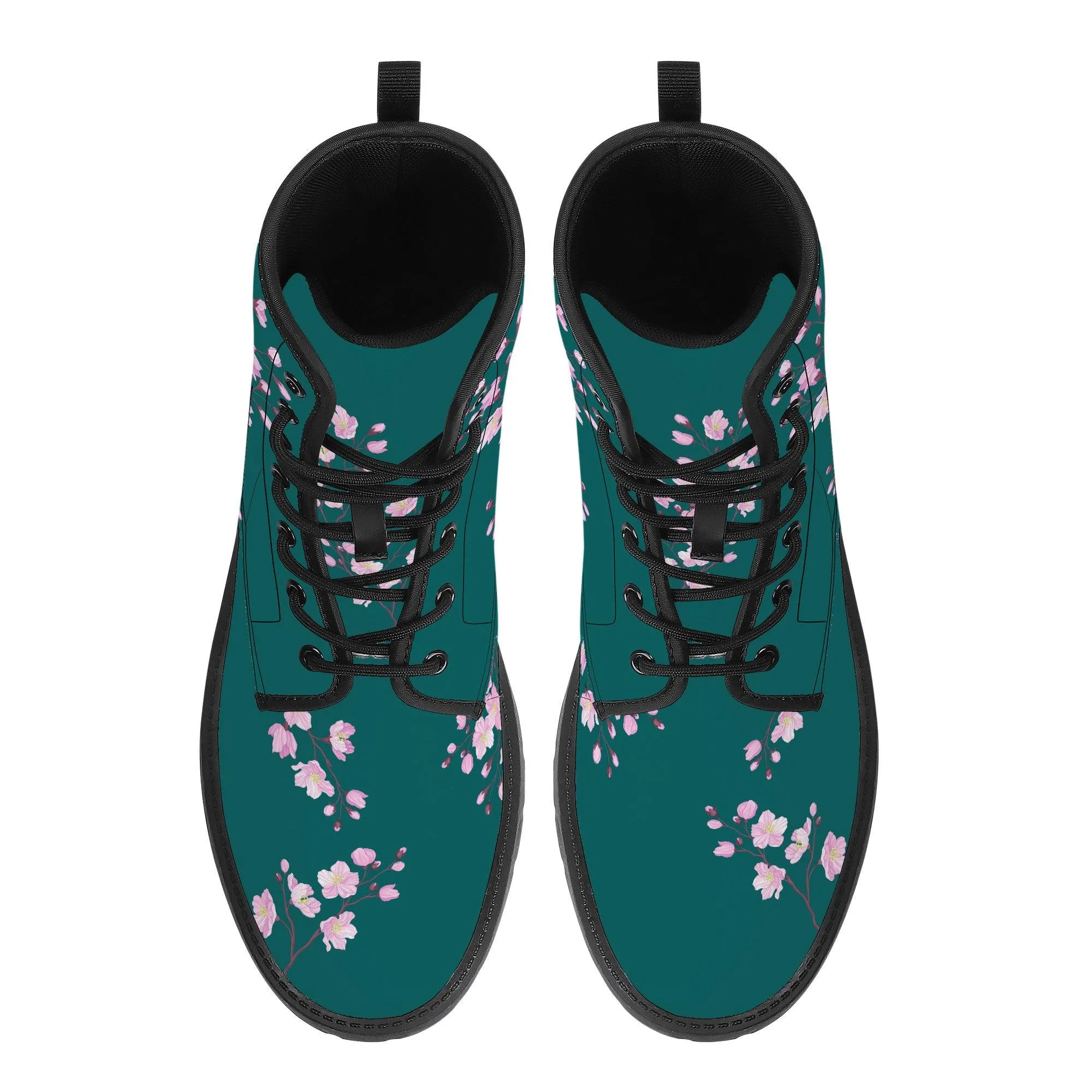 Green Forest Sakura Vegan Leather Boots