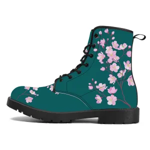 Green Forest Sakura Vegan Leather Boots