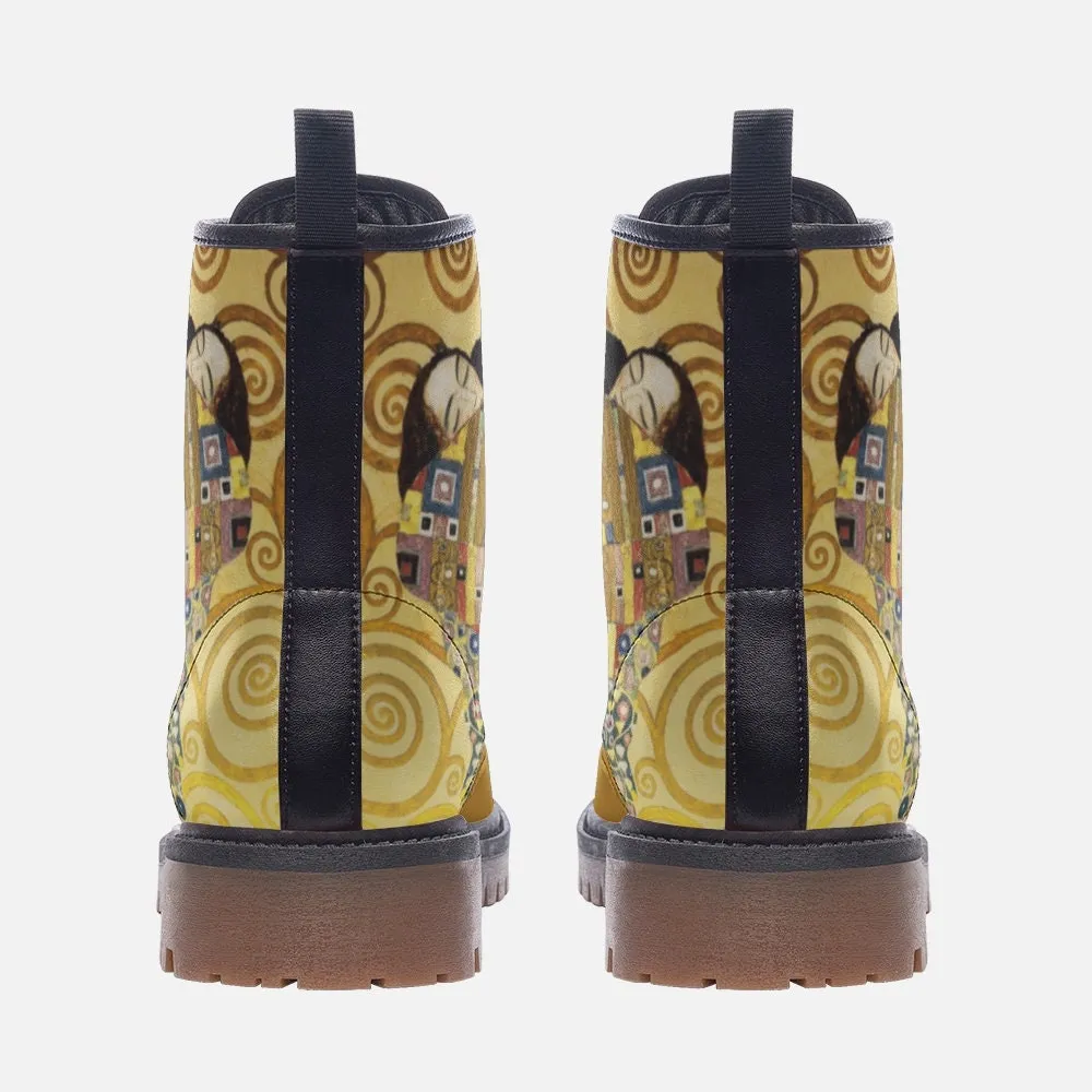 Gustav Klimt Lovers Vegan Leather Unisex Boots