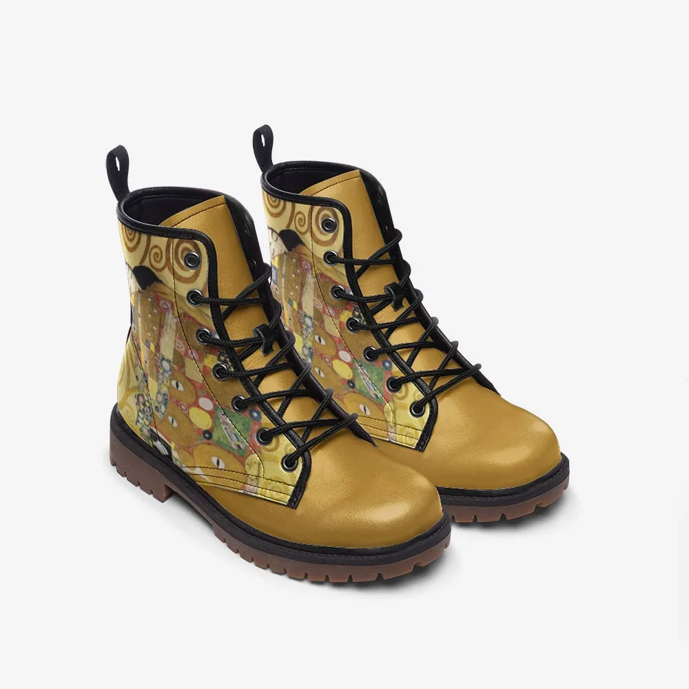 Gustav Klimt Lovers Vegan Leather Unisex Boots