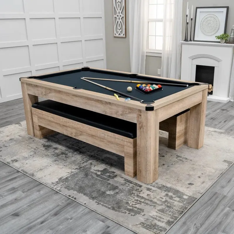 Hampton 3 in 1 Combination Table Includes Billiards Table Tennis