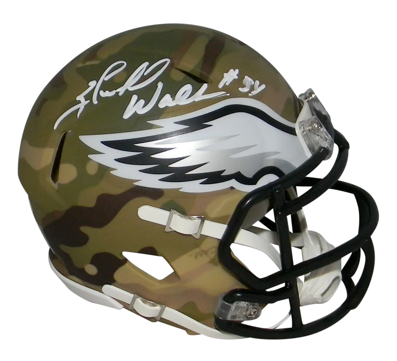 HERSCHEL WALKER SIGNED PHILADELPHIA EAGLES CAMO SPEED MINI HELMET BECKETT