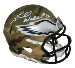 HERSCHEL WALKER SIGNED PHILADELPHIA EAGLES CAMO SPEED MINI HELMET BECKETT