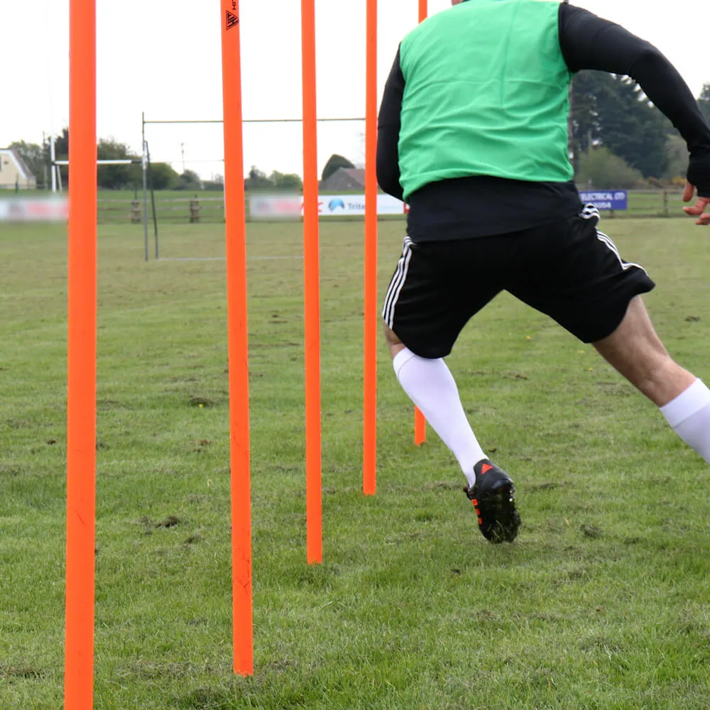 Hit Sport Training Boundary Poles Orange/Yellow Set of 12 with Bag