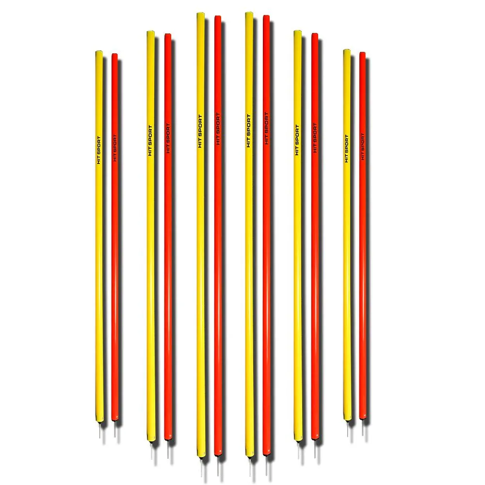 Hit Sport Training Boundary Poles Orange/Yellow Set of 12 with Bag