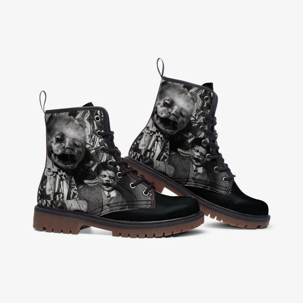 Horror Black Goth Vegan Leather Unisex Boots
