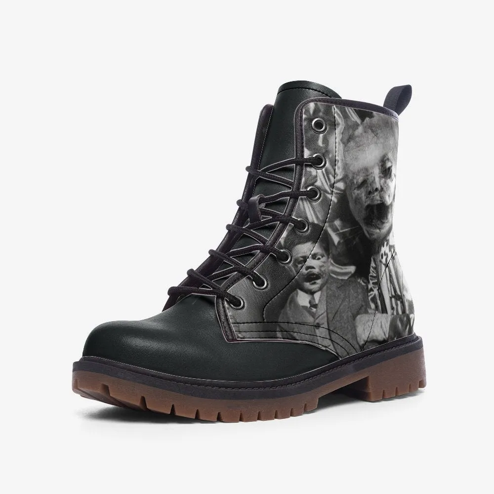 Horror Black Goth Vegan Leather Unisex Boots