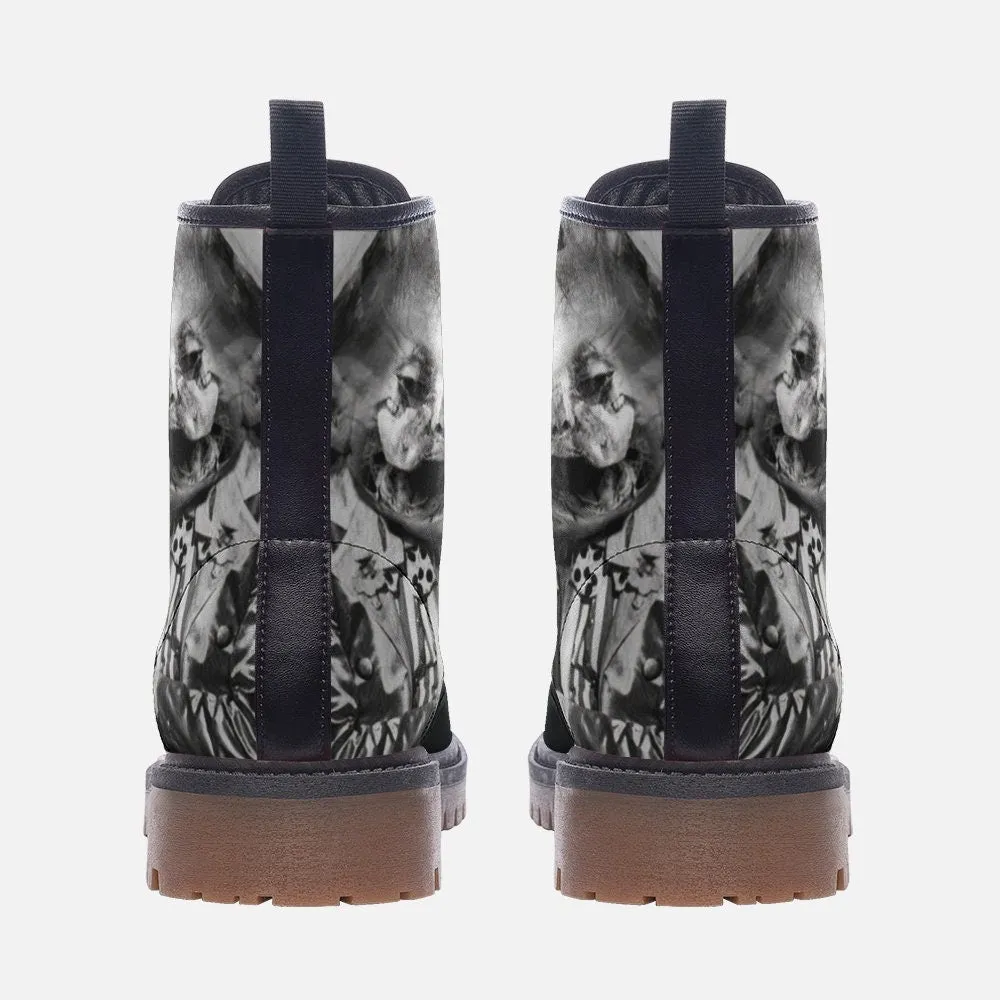 Horror Black Goth Vegan Leather Unisex Boots