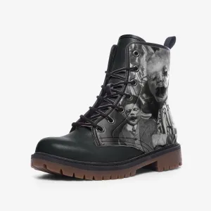 Horror Black Goth Vegan Leather Unisex Boots