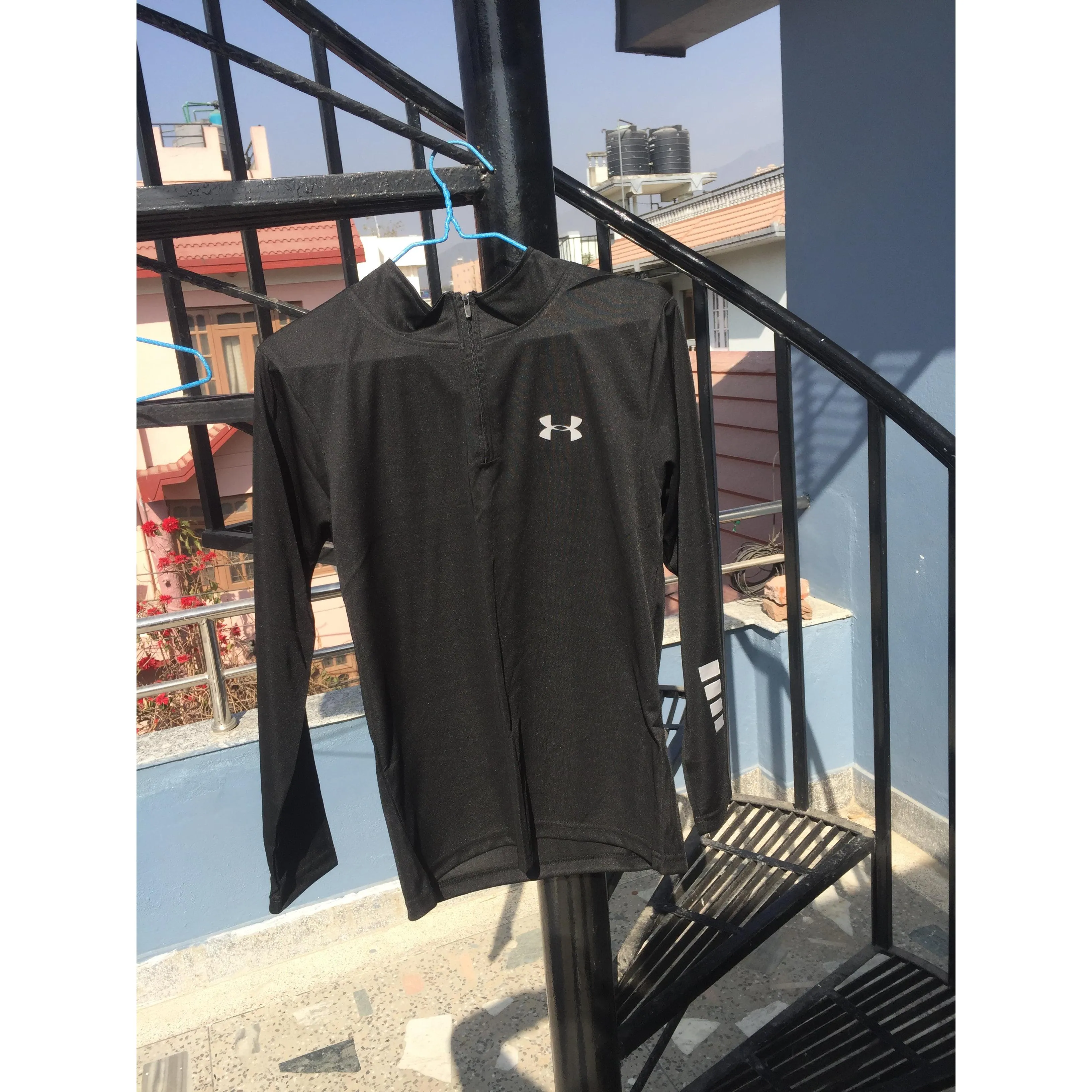 INSTOCK-Skinny Clothes Men's Training Sports Student Half Zip Top