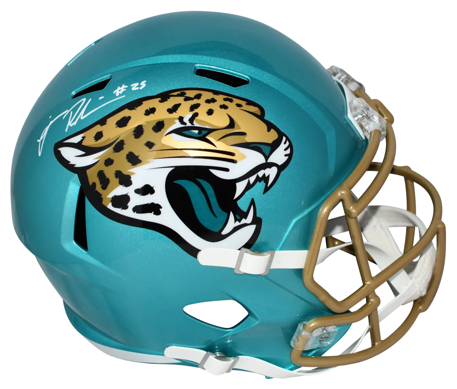 JAMES ROBINSON SIGNED JACKSONVILLE JAGUARS FULL SIZE SPEED FLASH HELMET BECKETT