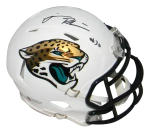 JAMES ROBINSON SIGNED JACKSONVILLE JAGUARS WHITE SPEED MINI HELMET BECKETT