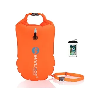Jansite Swim Bubble with Dry Bag   Waterproof Phone Case for Open Water Swimmers, Safety Swim Buoy Tow Float Inflatable for Swimmers, Triathletes, Snorkelers …