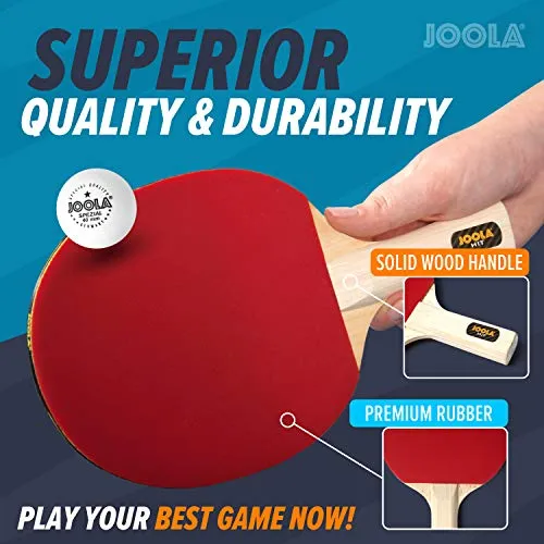 JOOLA 4-Player Indoor Table Tennis Hit Set (Bundle Includes 4 Rackets/Paddles, 8 Balls, Carrying Case)