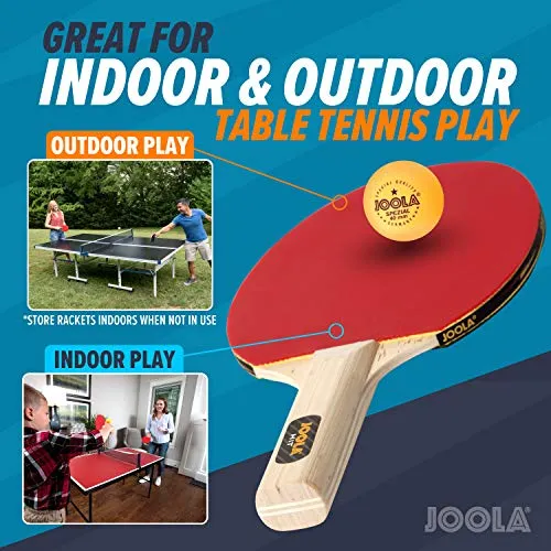 JOOLA 4-Player Indoor Table Tennis Hit Set (Bundle Includes 4 Rackets/Paddles, 8 Balls, Carrying Case)