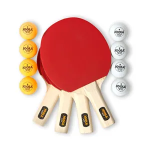 JOOLA 4-Player Indoor Table Tennis Hit Set (Bundle Includes 4 Rackets/Paddles, 8 Balls, Carrying Case)